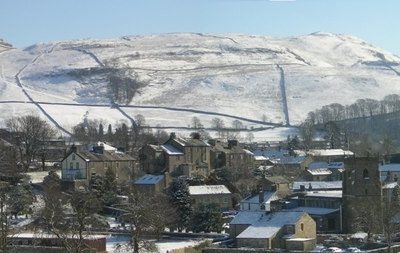 Giggleswick Village in snow